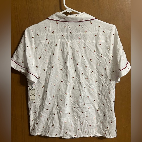 Forever 21 Cherry Print Pajama Set Shorts & Button Top NWT Women’s Small - Picture 5 of 8